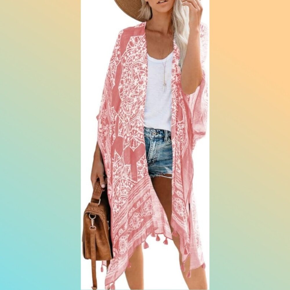 Summer Long Kimono Swimsuit Cover-up